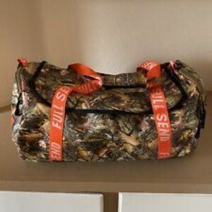 *EXCLUSIVE FULL SEND NELKBOYS CAMO (WOODLAND) Duffel Bag w/ Strap